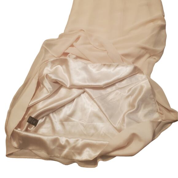 EUC Monique Lhuillier Luna Maxi Dress with Lace in Blush Sz 8 - Picture 10 of 10